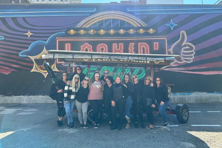 a group of people posing for the camera