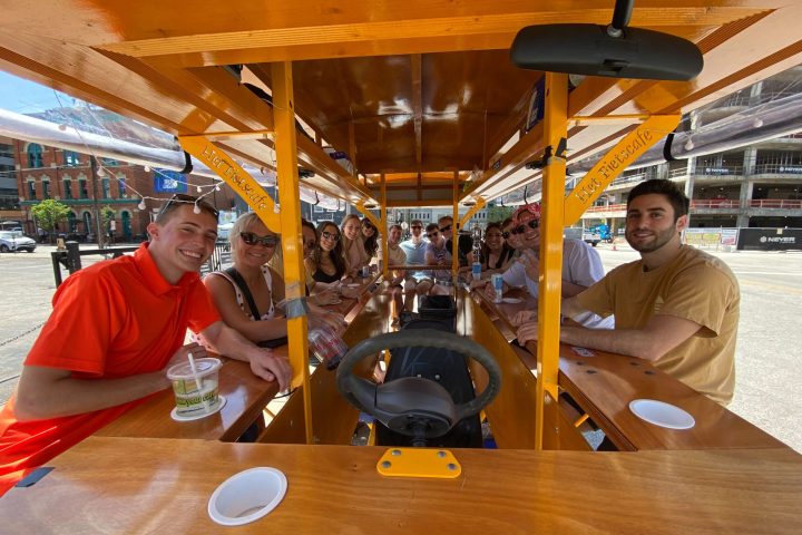 Vitas sitting at a table