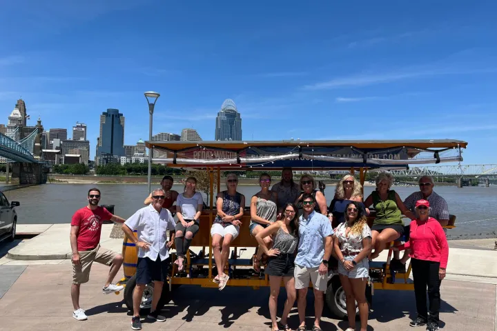 a group of people posing for the camera