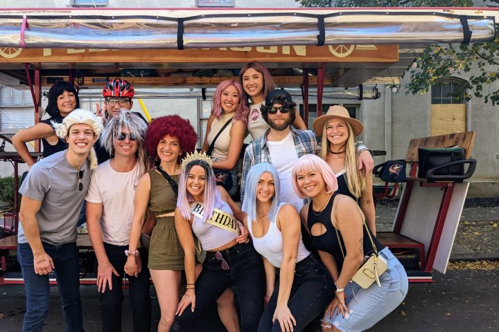 a group of people posing for the camera