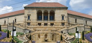 a large brick building with Dayton Art Institute in the background