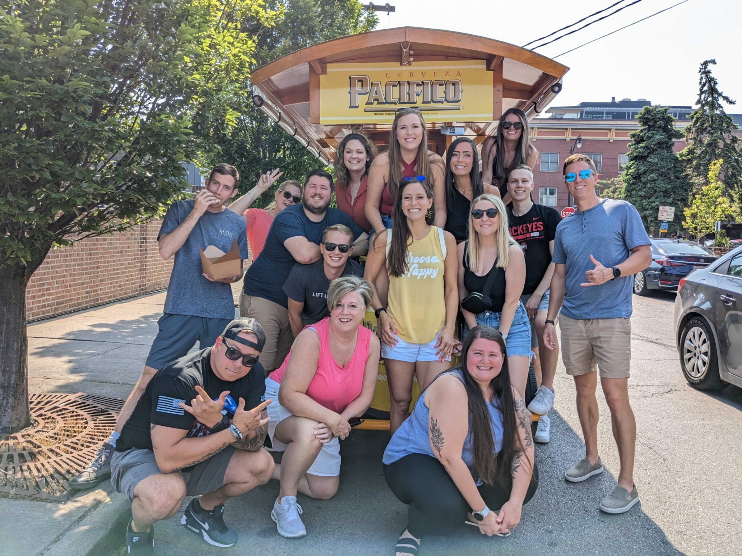 a group of people posing for the camera